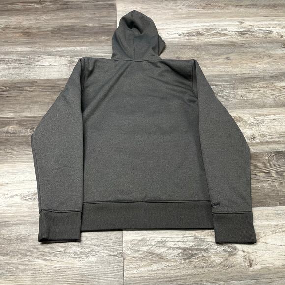 Under Armour Gray Blue Mens L Big Logo Storm Fleece Cold Gear Pullover Hoodie - Picture 3 of 7